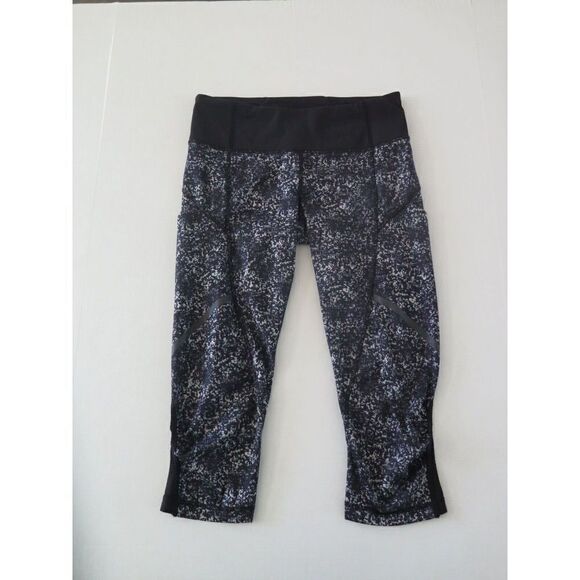 Lululemon 4 Hop To It Crop Full-On Luxtreme Rocky Road Black Mint Purple EUC! - Picture 2 of 12